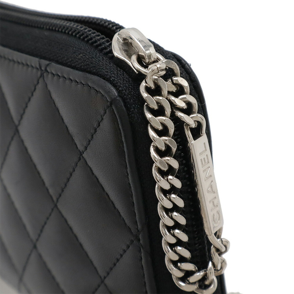 CHANEL Authentic Black Leather Logo Wallet - Picture 5 of 10
